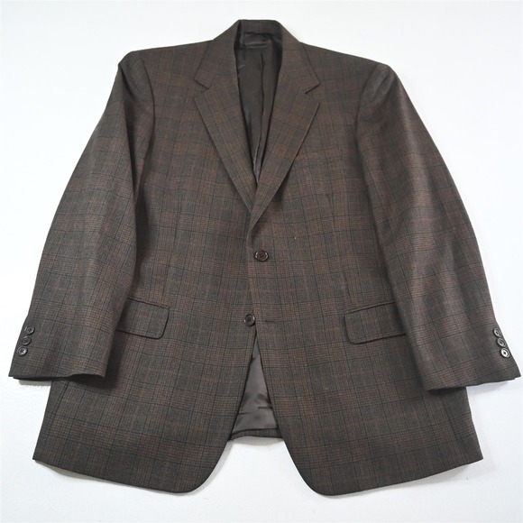 Brooks Brothers 44R Brown Wool Cashmere Italy Flannel Blazer Jacket Sport Coat